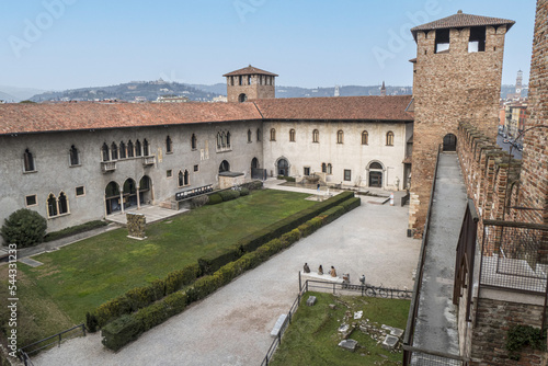 The beautiful Castelvecchio in Verona at sunset