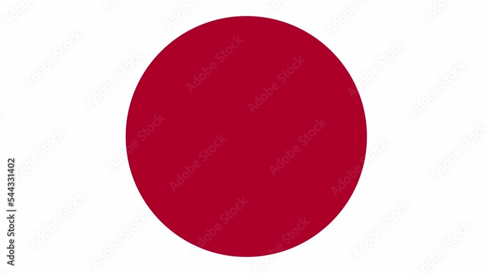 Flag of Japan moving sideways, slow motion, close-up.
Flag of Japan moving sideways, slow motion, close-up.