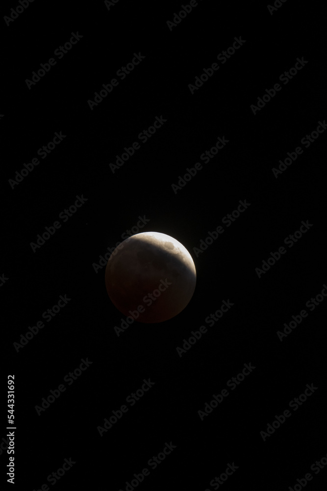 a lunar eclipse in the sky
