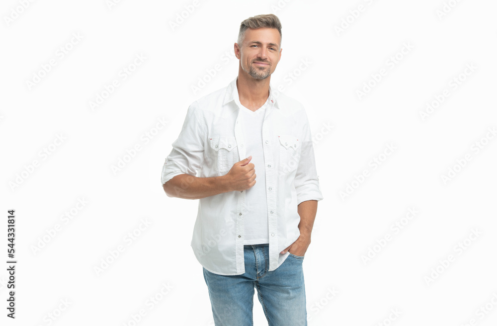 smiling unshaven guy style. studio shot of unshaven guy. mature unshaven guy isolated on white smiling unshaven guy style. studio shot of unshaven guy. mature unshaven guy isolated on white