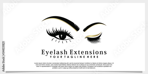 eyelash extension logo design for beauty with creative concept