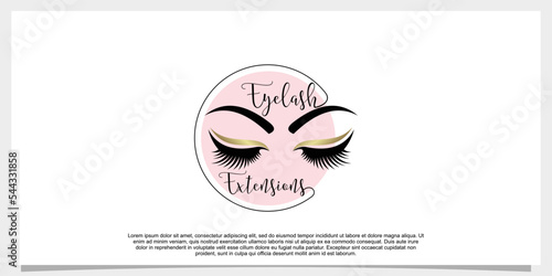 eyelash extension logo design for beauty with creative concept