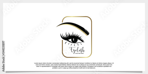 eyelash extension logo design for beauty with creative concept
