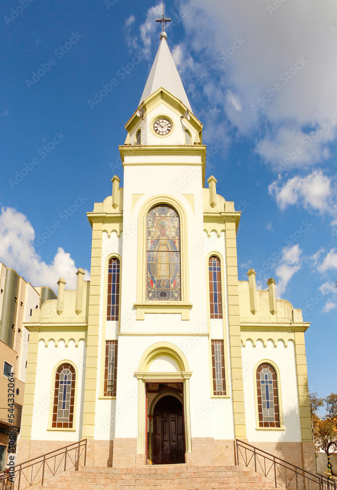 Mother Catholic Church in the center of Monte Siao, a city known in the knitwear circuit