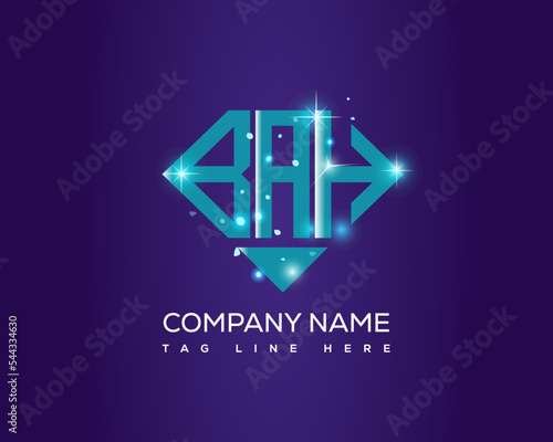 BAH letter logo creative design. BAH unique design.
