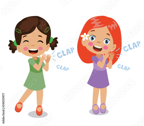 happy cute little boy clapping
