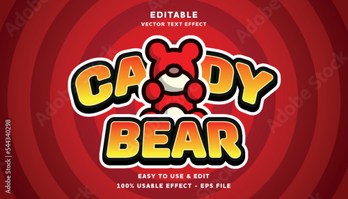 candy bear editable logotype with modern and simple style, usable for logo or campaign title