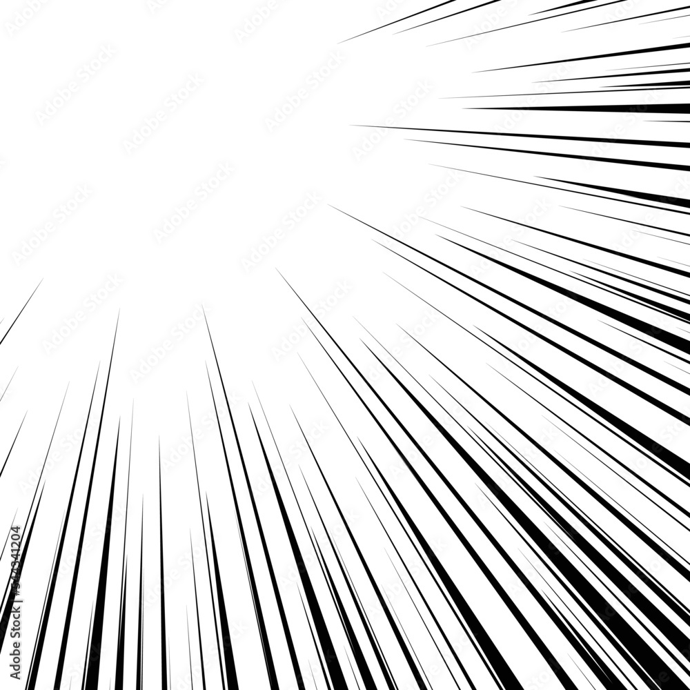 Obraz premium Black cartoon style concentration line material