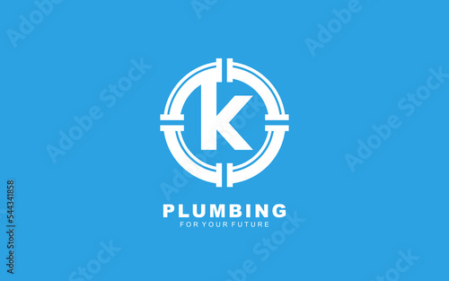 K logo plumbing for identity. letter template vector illustration for your brand.