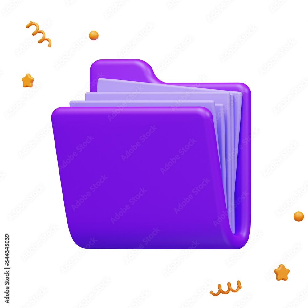 Folder file repository report letter 3d rendering for website or app Folder file repository report letter 3d rendering for website or app