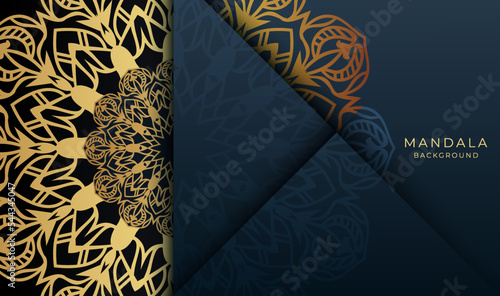 Abstract Style Golden Colors Mandala Background Design Vector