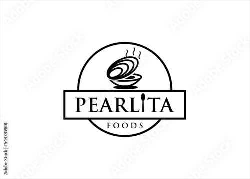 sea shells seafood logo design template