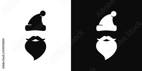 Santa Claus vector. Santa face silhouette, Christmas symbol