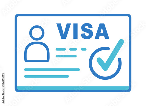 Visa, document, arrival. Foreign passport icon Outline. Customs house.