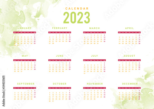 2023 new year calendar template design.