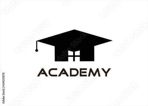 academy school logo design building abstract concept