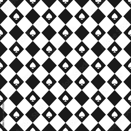 Seamless pattern with spades. Casino gambling, poker background.