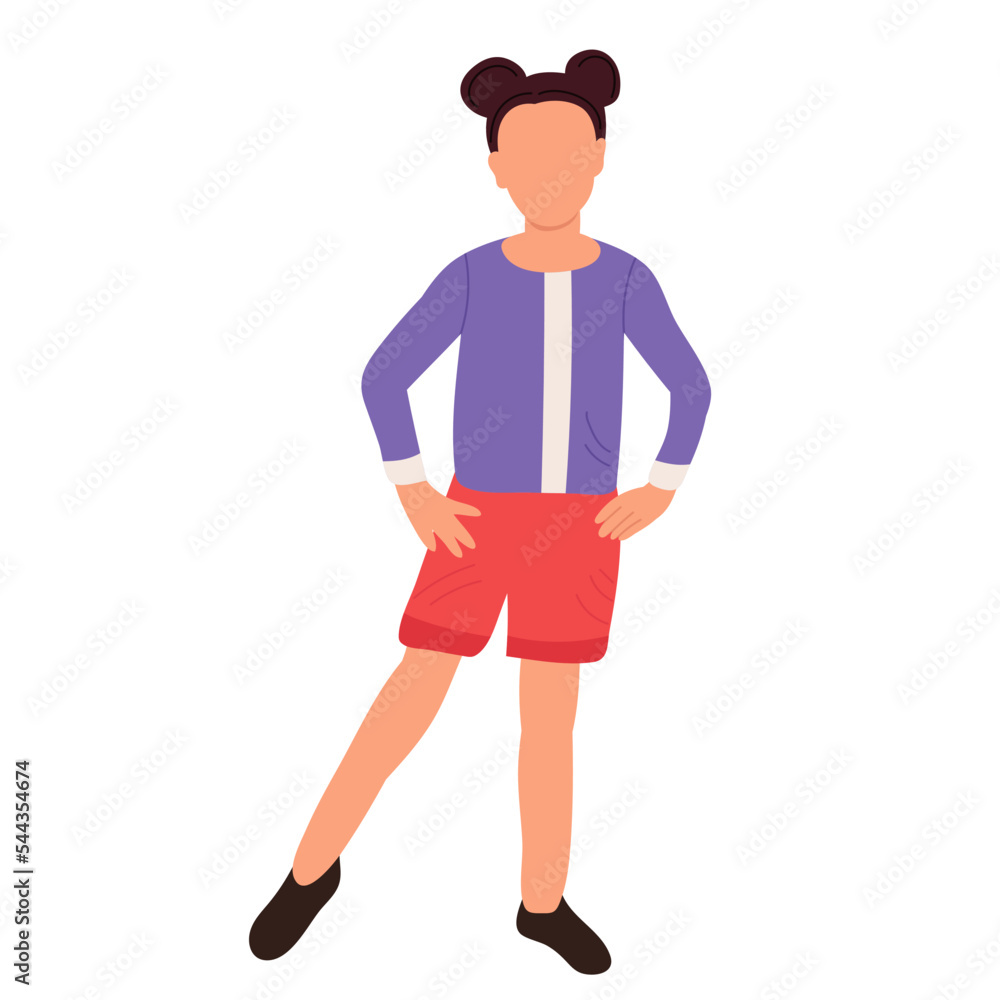 girl in flat style, isolated vector