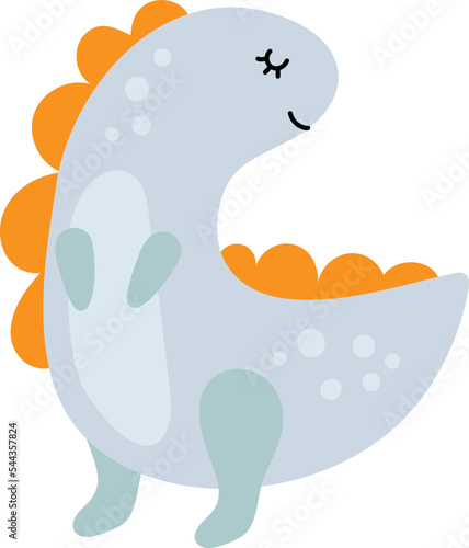 Vector cute baby boy Dinosaur. Hand drawn prince sweet cool newborn dino illustration for nursery t-shirt, kids apparel, invitation, simple scandinavian child design