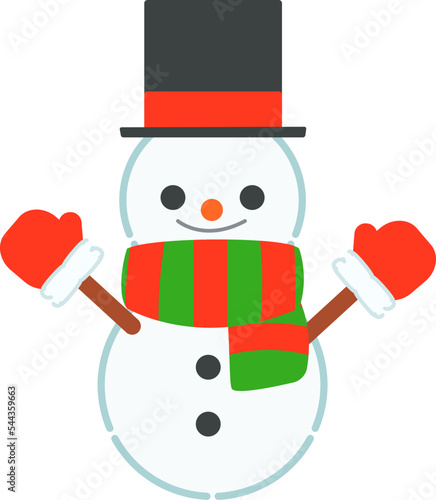 Illustration of a snowman wearing a simple muffler