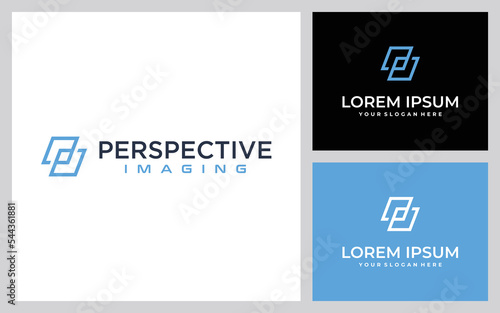 modern abrtract bulding for real estate logo company in black background.