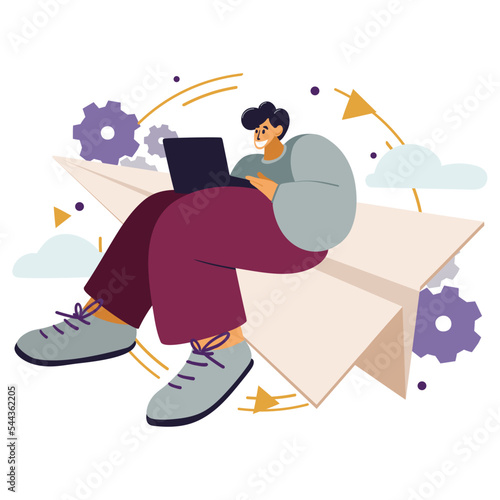 Men work on the Paper plain