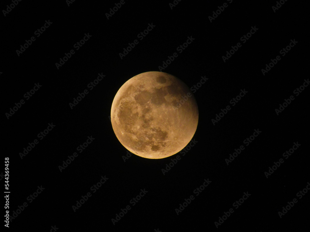 Obraz premium full moon in the night sky red moon lunar eclipse blood moon moon details