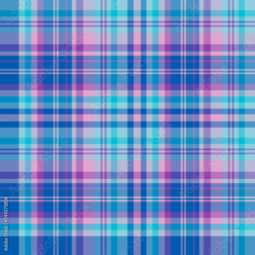 Seamless pattern in delightful blue and purple colors for plaid, fabric, textile, clothes, tablecloth and other things. Vector image.