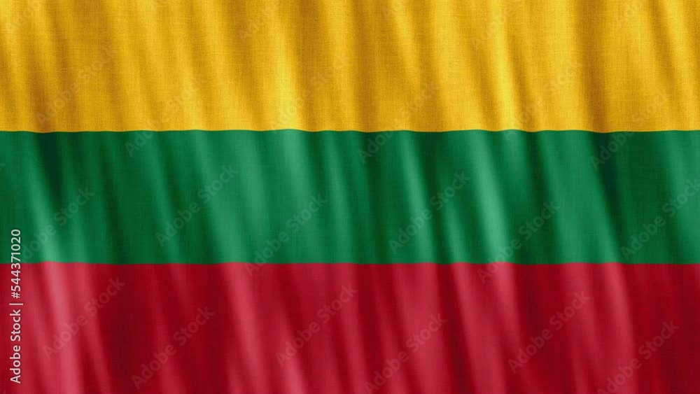 Lithuania National Flag. Seamless loop animation closeup waving. Lithuania National Flag. Seamless loop animation closeup waving.