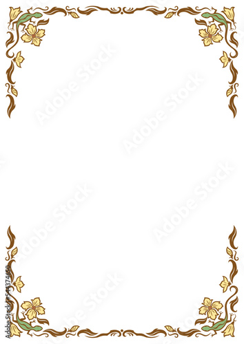 アジア調フレーム10（とかげ緑x花ベージュ）