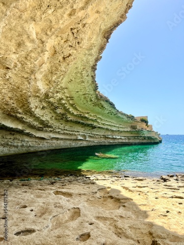 Ta Kalanka Beach in Malta, rocky beach