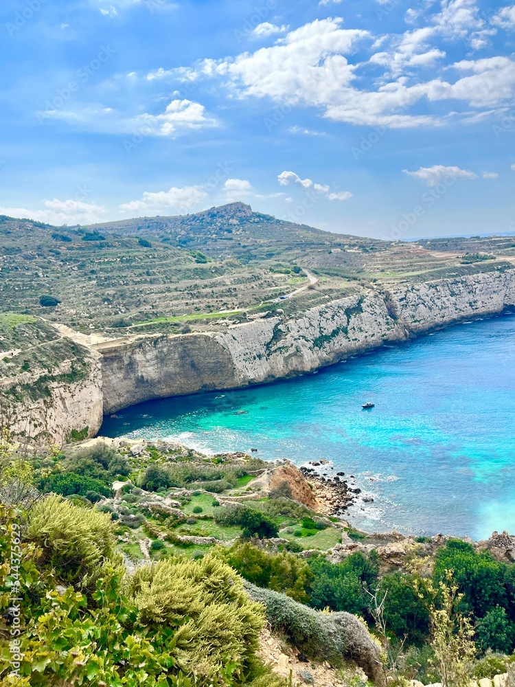The cliffs in Ras id-Dawwara, Malta, Europe