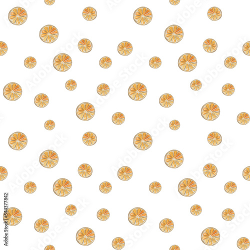 seamless watercolor pattern png orange slice Christmas