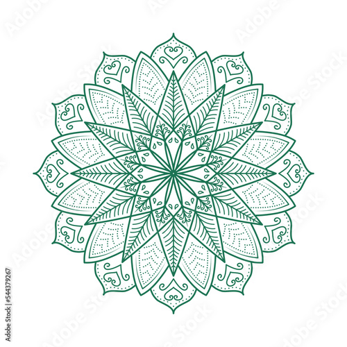 islamic mandala luxury round ornament green pattern 