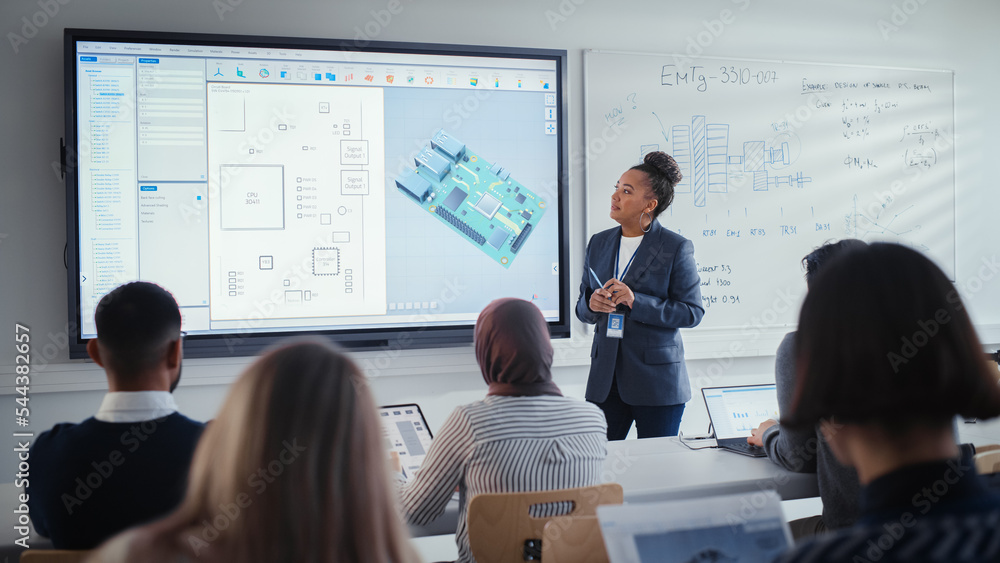 Diverse Team of Computer Engineering Students Listening to Black ...