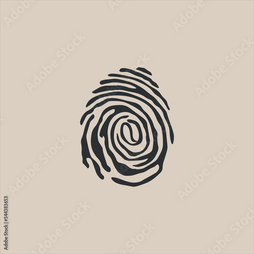 Coffee bean as a fingerprint logo concept