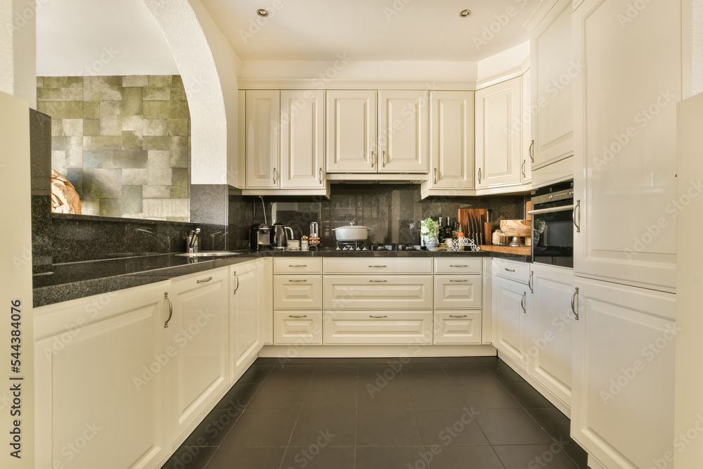 Modern kitchen with white cabinets Modern kitchen with white cabinets