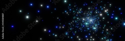 Abstract flight in Stars Travel, Hyperspace jump, panorama background 3D rendering