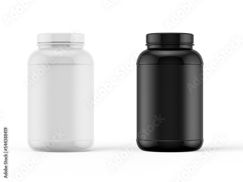 3D Illustration. Supplement bottle isolated on white background