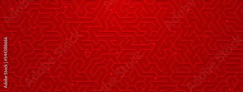 Abstract background with maze pattern in various shades of red colors