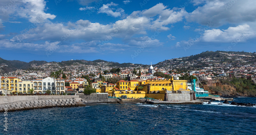 Seafront of Funchal town, Madeira,