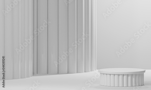 3d background products display podium scene. background 3d rendering with podium. stand to show cosmetic products. Stage showcase on pedestal display white studio. 3d rendering illustration