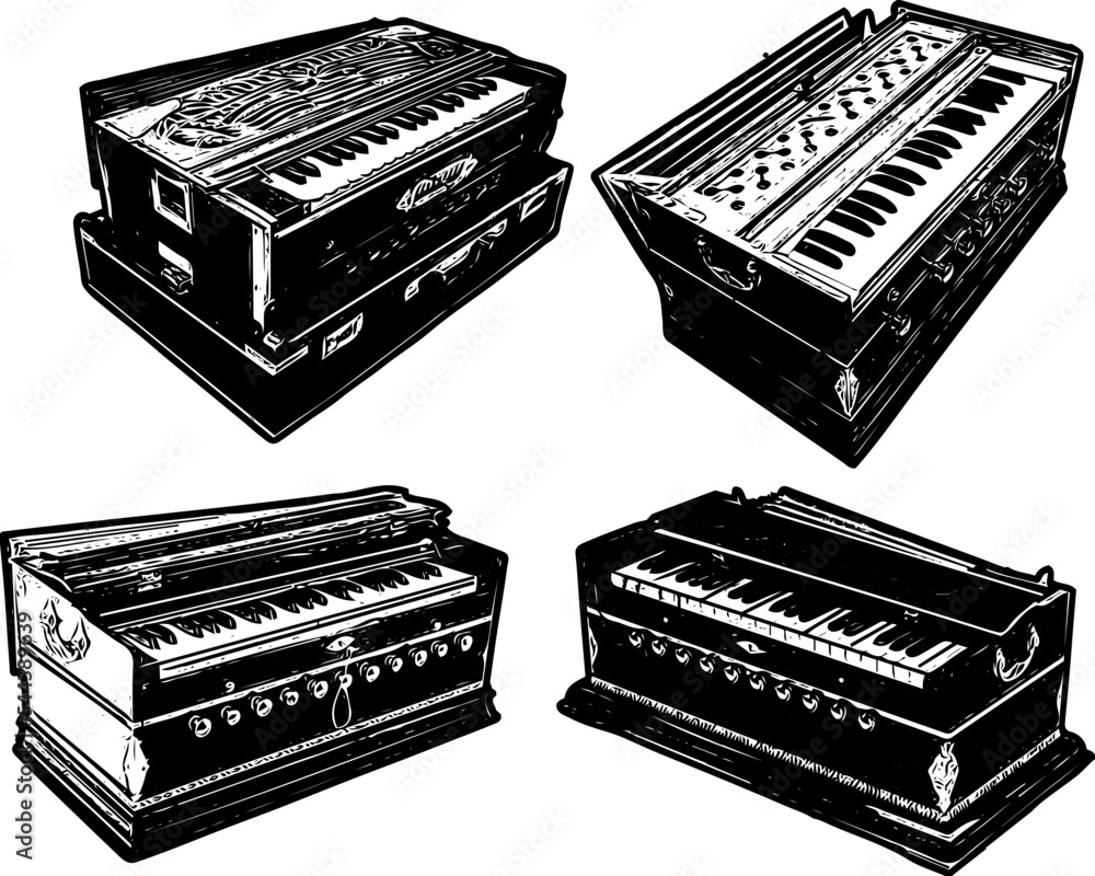 Vecteur Stock Black and White Grayscale Vector Illustration of Indian