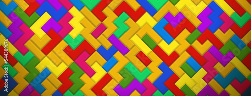 Abstract background made of multicolored tetris blocks