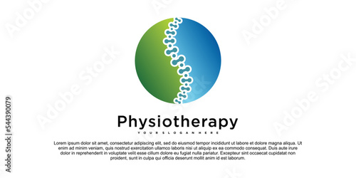 Collection physiotherapy logo design with spine logo icon and backbone icon Premium vektor