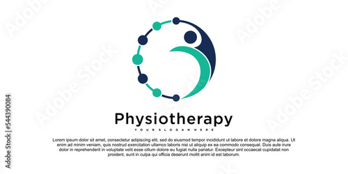 Physio therapy logo for massage and business with unique element concept premium vector