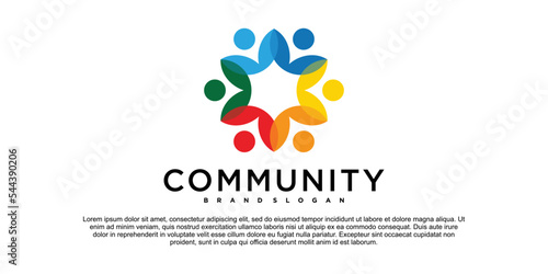 Creative colorful community logo design template