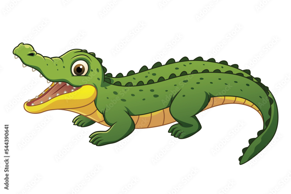Obraz premium Little Alligator Cartoon Animal Illustration