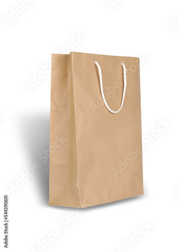  paper shopping bag isolate on white background with clipping path.