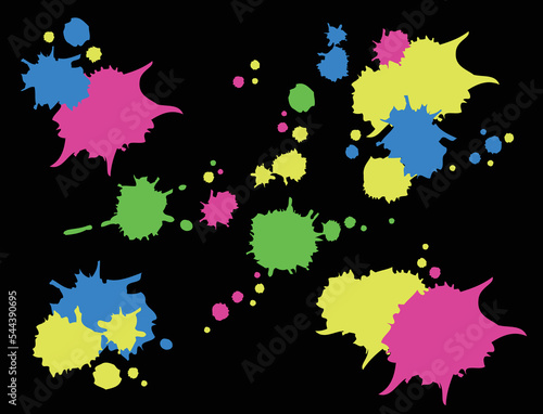 Ink vector material. Doodles and colorful designs that stand out.